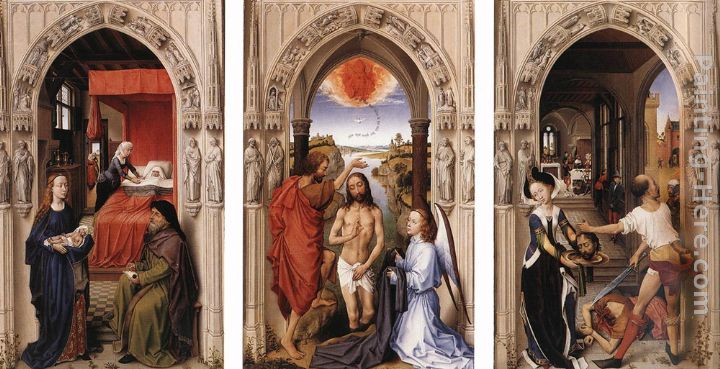 St John the Baptist altarpiece painting - Rogier van der Weyden St John the Baptist altarpiece art painting